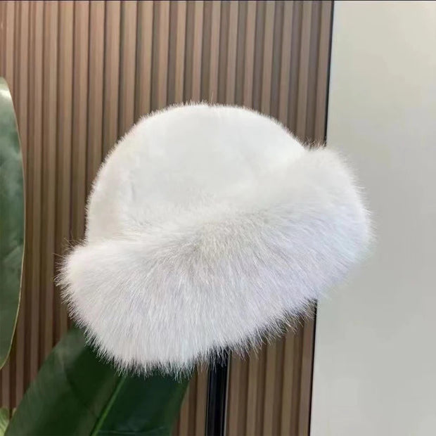 Gorro de lana peludo para invierno