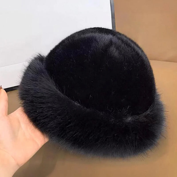 Gorro de lana peludo para invierno