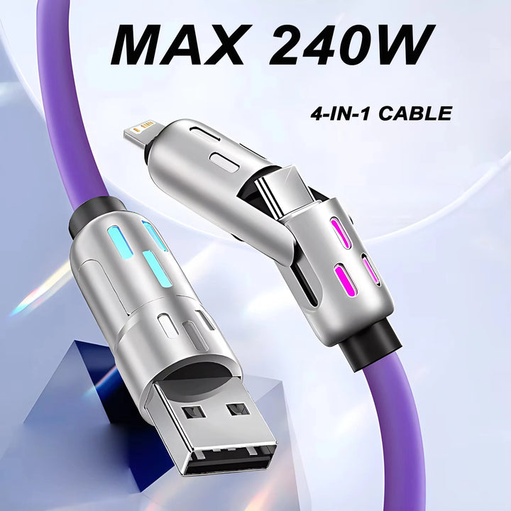 Cargador Multiconector 4 en 1 con Codo Giratorio - Kibal