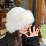 Gorro de lana peludo para invierno