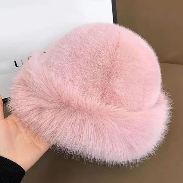 Gorro de lana peludo para invierno