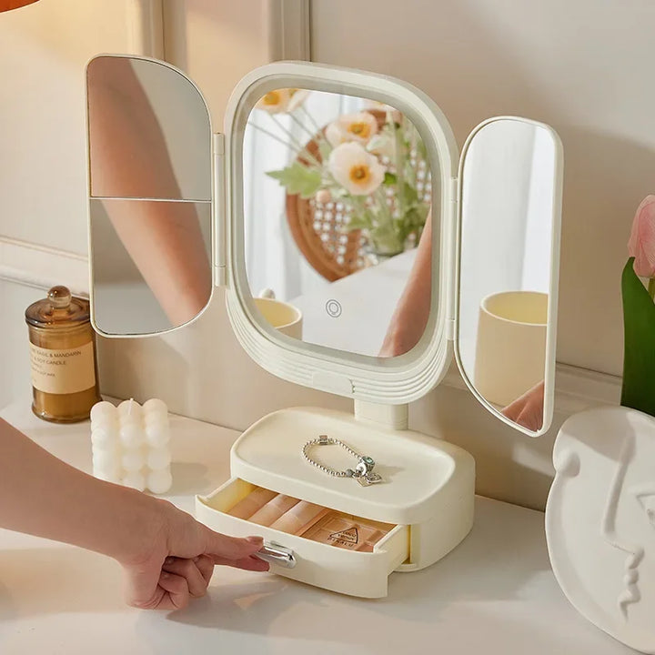 Espejo de Maquillaje LED Multifuncional Giratorio -Kibal