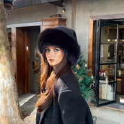 Gorro de lana peludo para invierno
