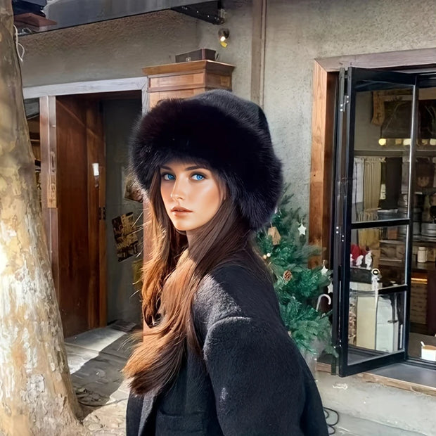 Gorro de lana peludo para invierno