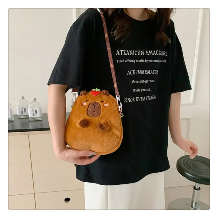 Bolso de Hombro de Peluche de Carpincho - Kibal